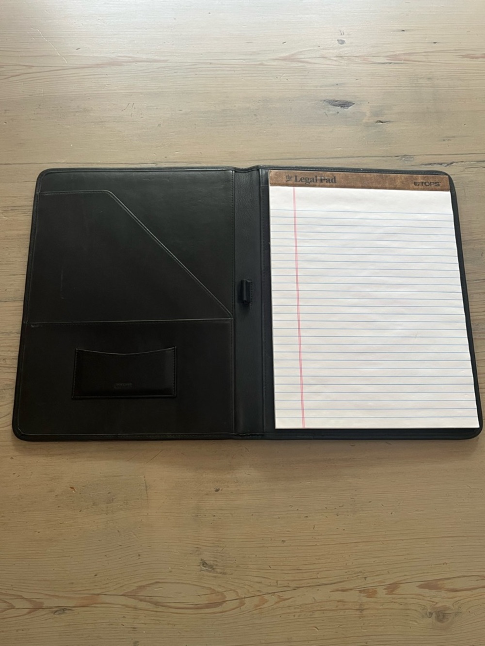 Vintage Coach Black Leather Bi-fold Portfolio Notebook Organizer Padfolio - Picture 4 of 10
